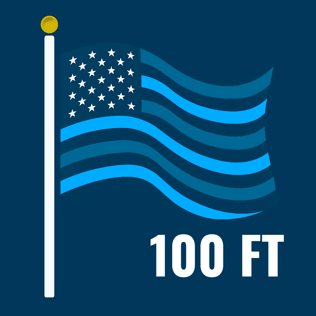 100 ft Flagpoles – Top-Tier Made-in-America Aluminum & Fiberglass - Liberty Flagpoles
