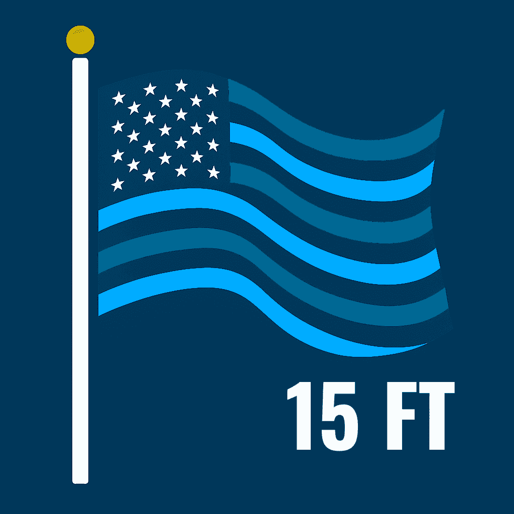 15 ft Flagpoles – Premium Made-in-USA Aluminum & Fiberglass Poles - Liberty Flagpoles