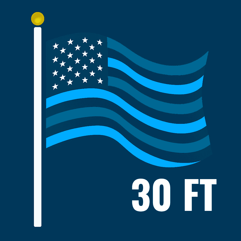 30 ft Flagpoles – Heavy-Duty American-Crafted Residential & Commercial - Liberty Flagpoles