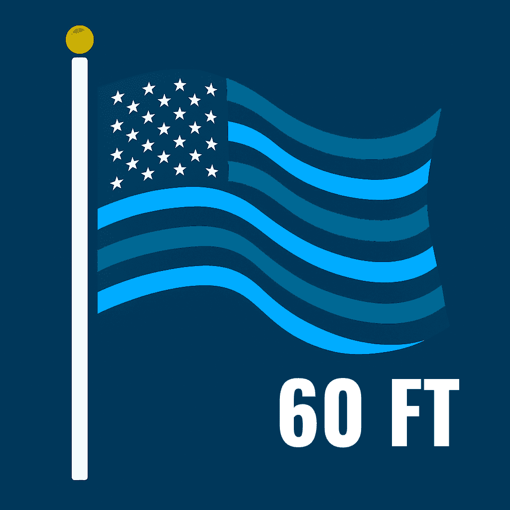 60 ft Flagpoles – High-Strength American Made Flagpoles - Liberty Flagpoles