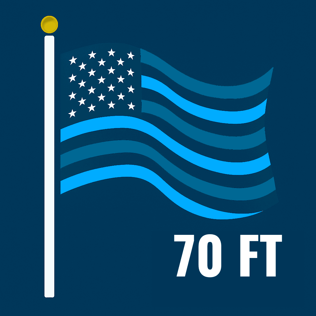 70 ft Flagpoles – Heavy-Duty USA-Built Poles for Institutional Use - Liberty Flagpoles