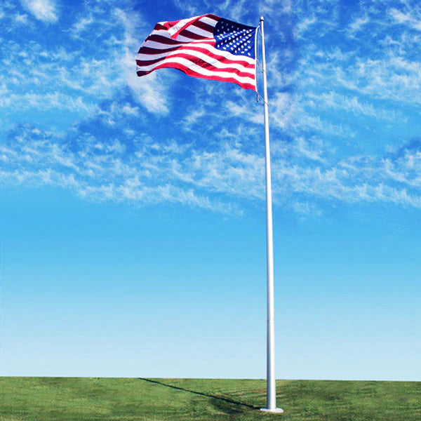 35' Hurricane Resistant Aluminum Flagpole | External or Internal Halyard | 4 Colors