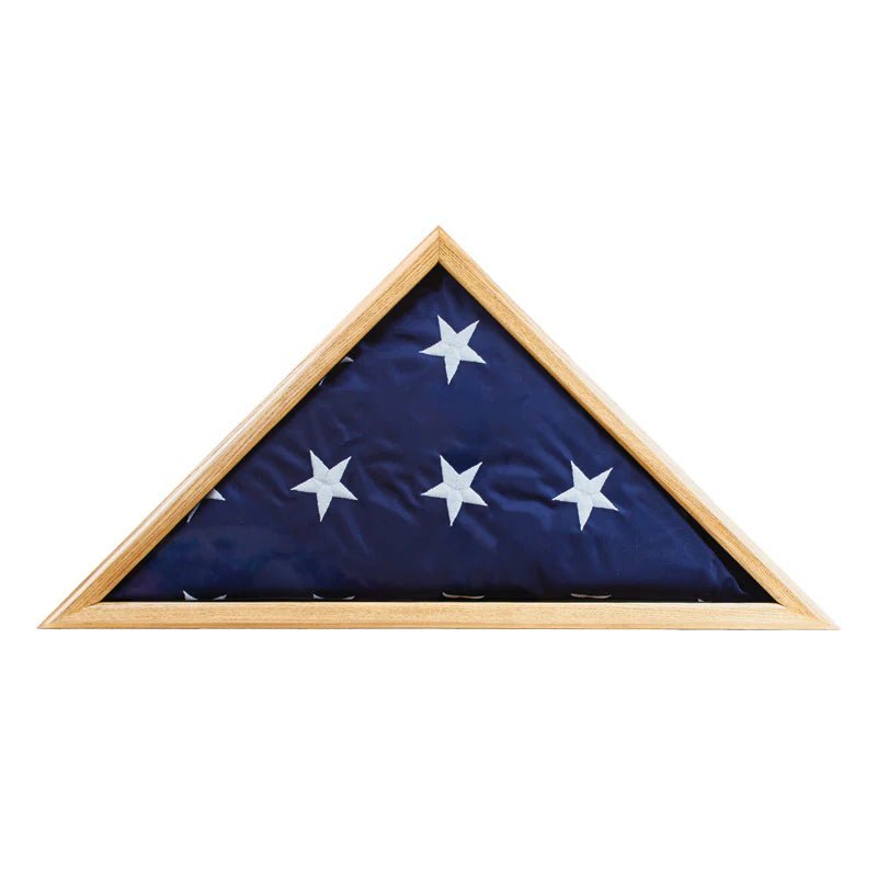 Memorial Flag Case - Oak Finish | American Made | Multi Size Available - Liberty Flagpoles - Memorial Case