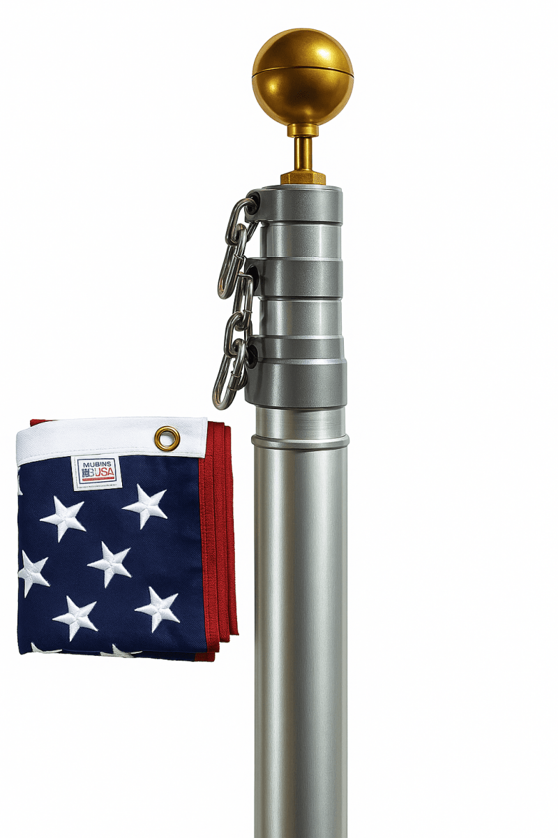 American Standard Telescoping Flagpole | Heavy Duty | Made In USA - Liberty Flagpoles - Telescoping Flagpole