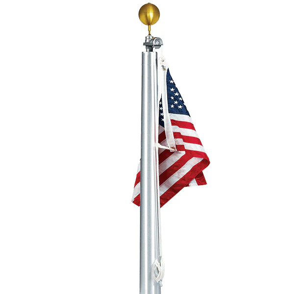 25' Hurricane Resistant Aluminum Flagpole | External or Internal Halyard | 4 Colors