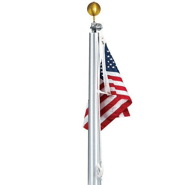 25' Hurricane Resistant Aluminum Flagpole | External or Internal Halyard | 4 Colors - Liberty Flagpoles - Hurricane Series Flagpole