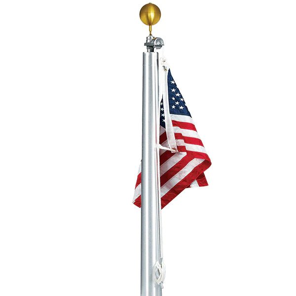 30' Hurricane Resistant Aluminum Flagpole | External or Internal Halyard | 4 Colors - Liberty Flagpoles - Hurricane Series Flagpole