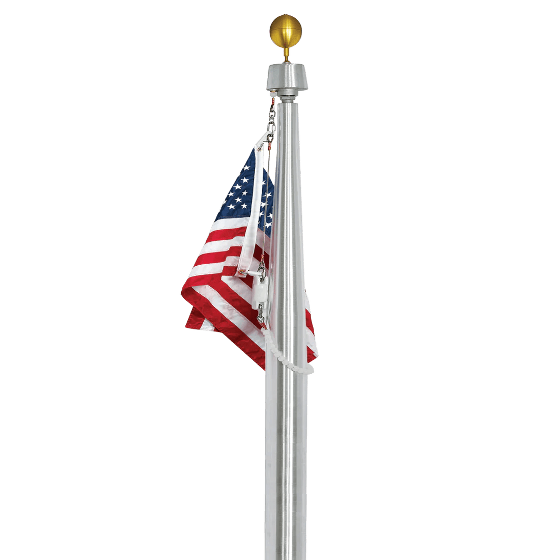 25' Hurricane Resistant Aluminum Flagpole | External or Internal Halyard | 4 Colors - Liberty Flagpoles - Hurricane Series Flagpole