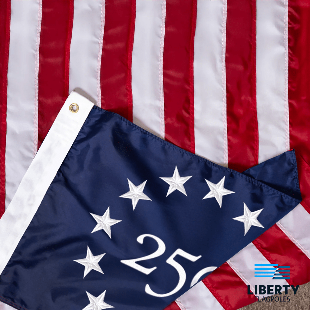 America 250 Betsy Ross Flag – 3x5 Nylon (Made in USA) - Liberty Flagpoles - Nylon Flags