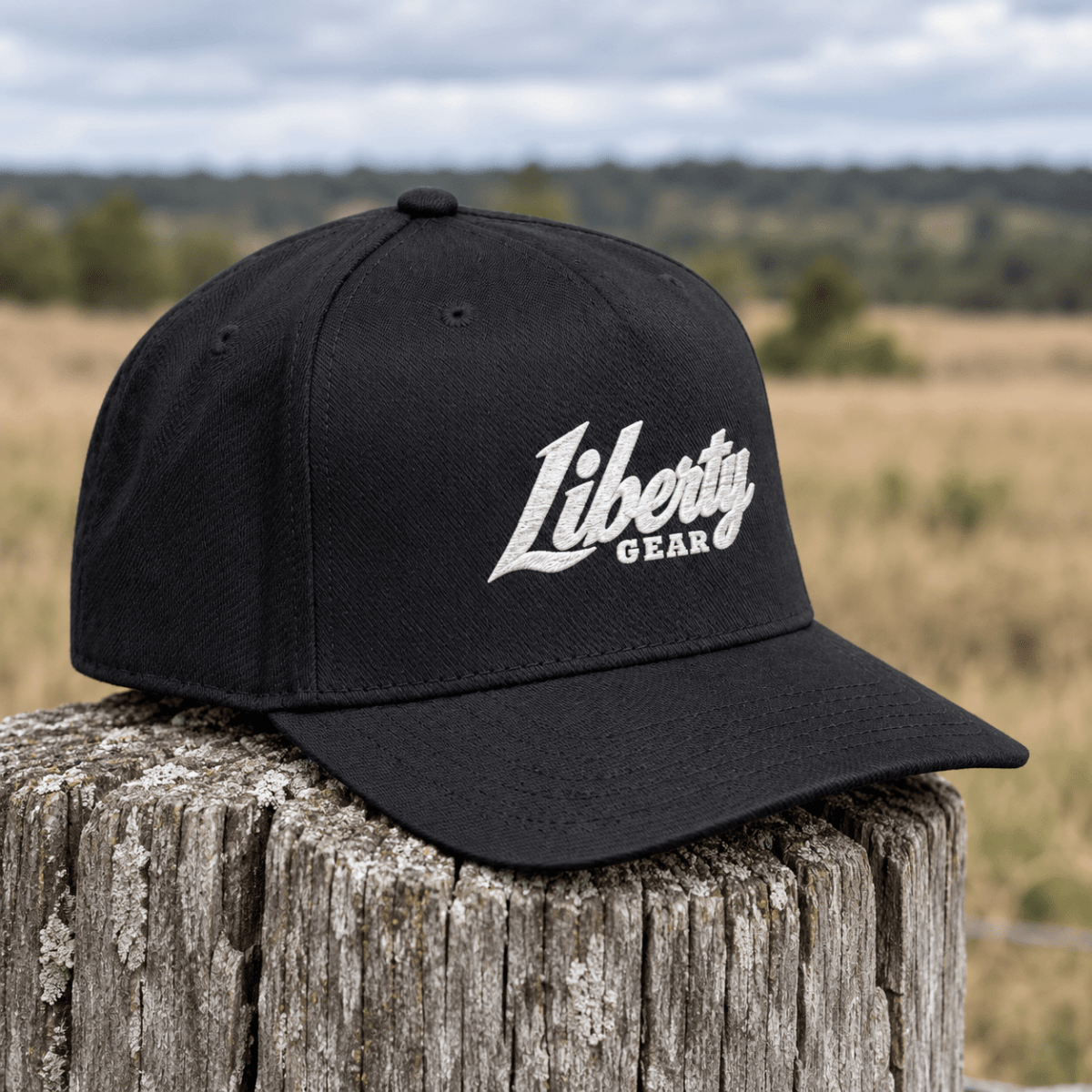Liberty Gear Black Standard Cap | Script Logo Snapback - Liberty Flagpoles - Hats