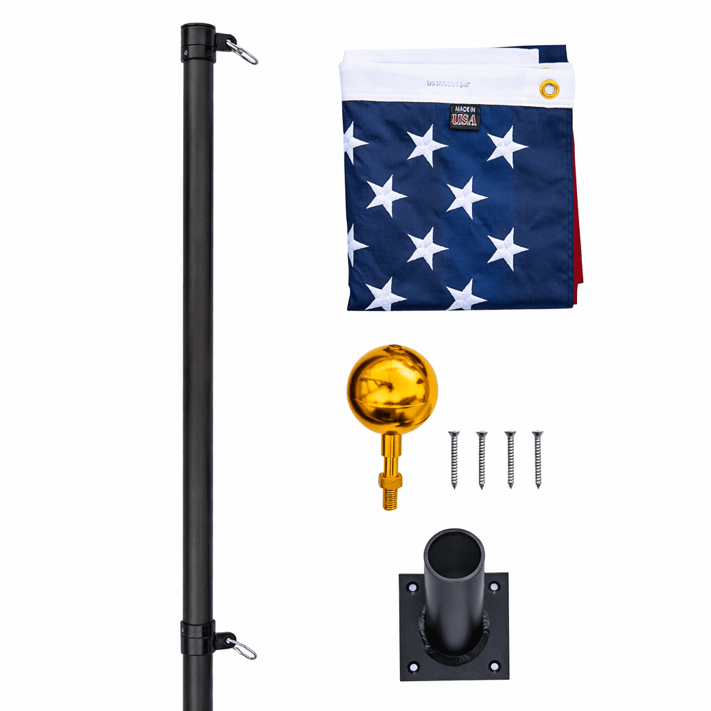 Liberty Wall Mount Flagpole Kit | Heavy Duty | Made in USA - Liberty Flagpoles - Wall Mount Flagpole