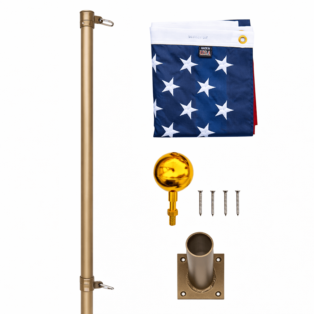 Liberty Wall Mount Flagpole Kit | Heavy Duty | Made in USA - Liberty Flagpoles - Wall Mount Flagpole