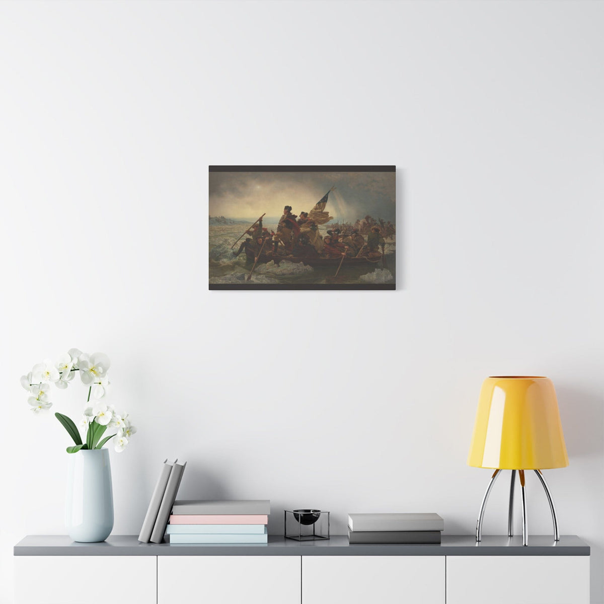 small Washington Crossing the Delaware canvas print size comparison for office and home wall decor