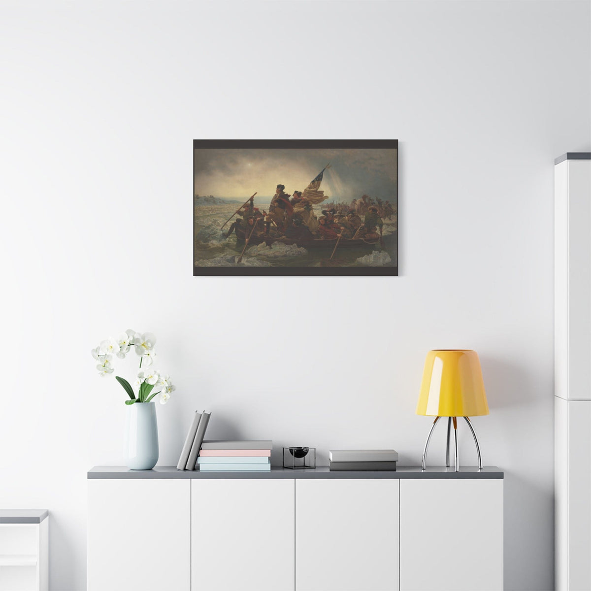 medium Washington Crossing the Delaware canvas print size comparison for office and home wall decor
