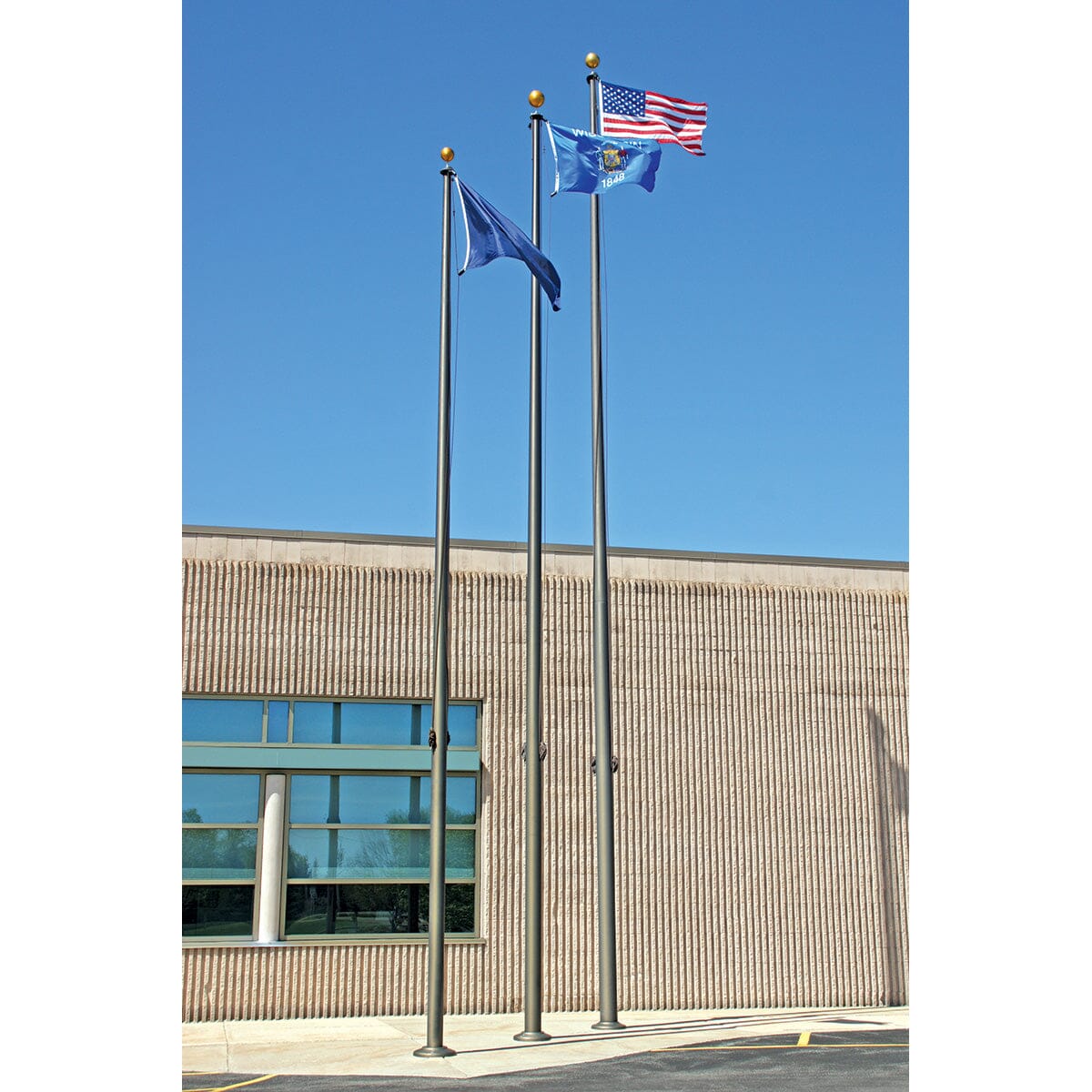 Liberty Signature Series | 80′ External Halyard Commercial Flagpole – Made in USA - Liberty Flagpoles - Commercial Flagpole