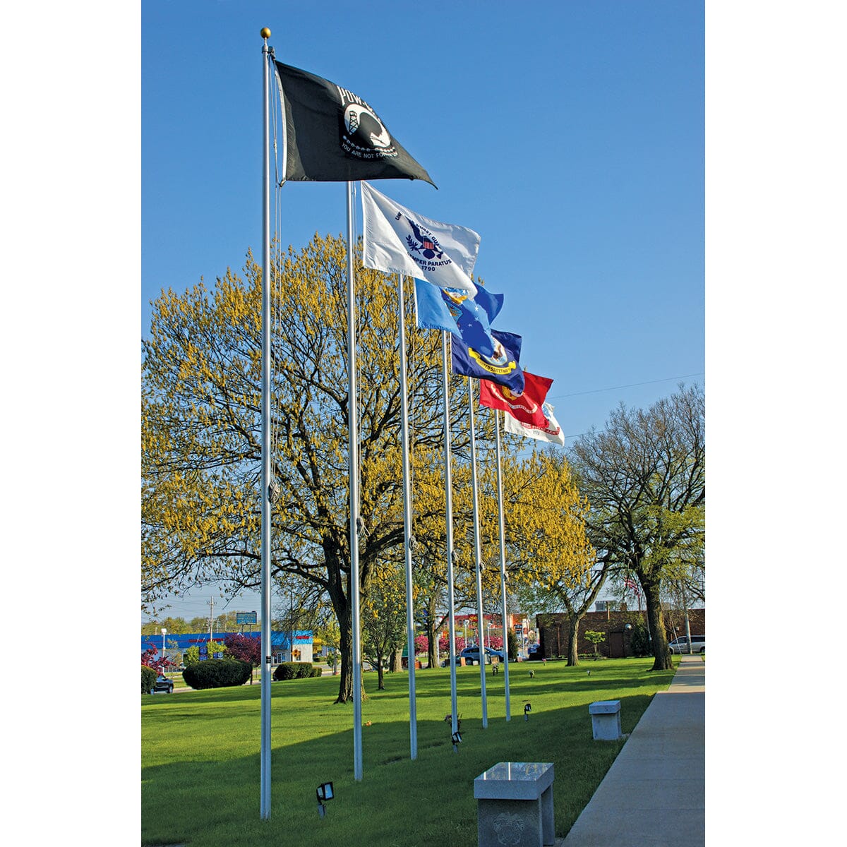 Liberty Signature Series | 35' External Halyard Commercial Flagpole – Made in USA - Liberty Flagpoles - Commercial Flagpole
