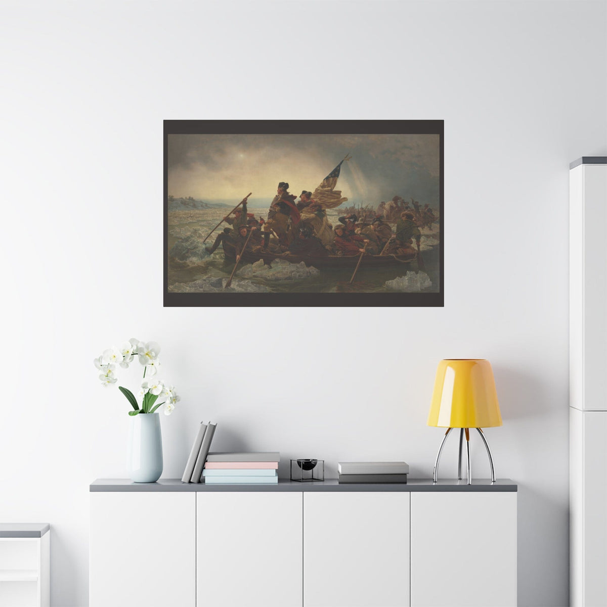 Washington Crossing the Delaware canvas print size comparison for office and home wall decor large version