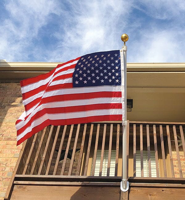 Professional Grade Wall Flag Pole | Outrigger or Vertical - Liberty Flagpoles - Wall Mount Flagpole