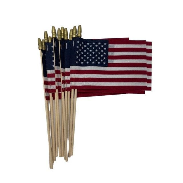Poly Cotton US Mini Flags | American Made | Bundles of 25