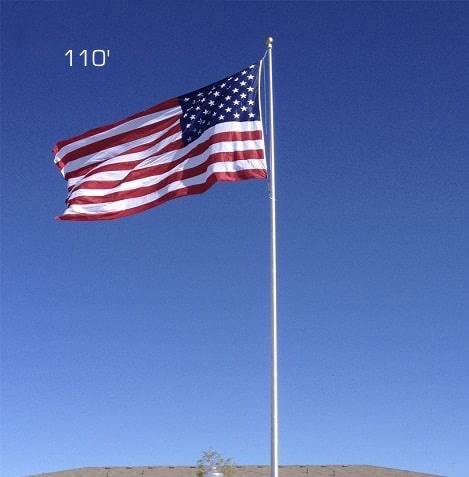 Giant Series | 110ft Commercial Steel Flagpole | Internal Halyard | Silver-Steel Flagpole-Liberty Flagpoles