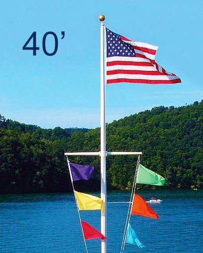 40ft Nautical Aluminum Flagpole - Liberty Flagpoles - Nautical Flagpole