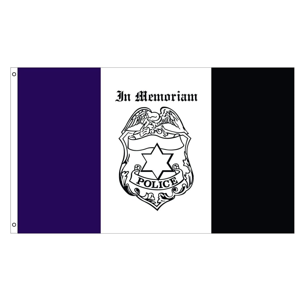 Police Mourning Flag | Nylon 3' x 5' - Liberty Flagpoles - Service Flags