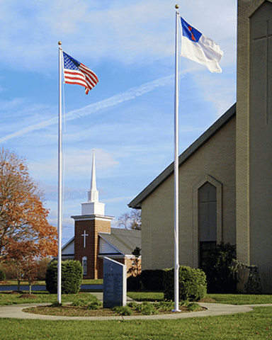 35ft Aluminum Flagpole - External Halyard - Commercial Grade-Commercial Flagpole-Liberty Flagpoles