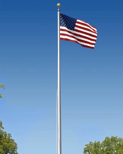 Professional Grade (20' - 35') One - Piece Aluminum Flagpole | Made in USA - Liberty Flagpoles - Commercial Flagpole