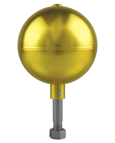 Gold Aluminum Ball Flagpole Topper | 3" - 10" options | 3 Colors-Accessory-Liberty Flagpoles