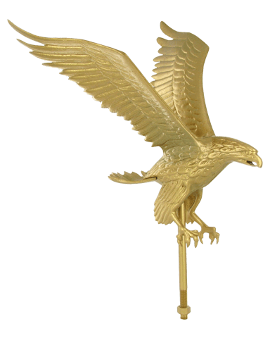 Aluminum Gold Eagle Flagpole Topper | 11" & 16" options - Liberty Flagpoles - Accessory
