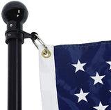 Deluxe Residential One Piece Black Aluminum Wall Flagpole - Liberty Flagpoles - Wall Mount Flagpole