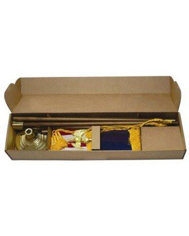 Grand U.S. Nylon Indoor Flag Set | Made in USA | Parade Ready - Liberty Flagpoles - Indoor Flagpole Kit