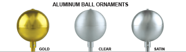 Gold Aluminum Ball Flagpole Topper | 3" - 10" options | 3 Colors-Accessory-Liberty Flagpoles