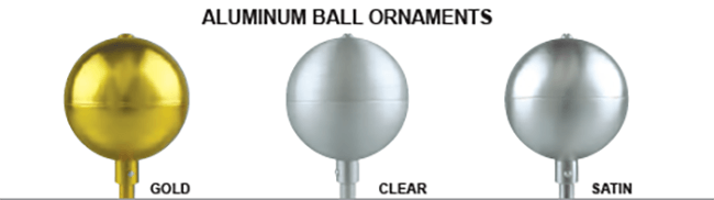Aluminum Ball Flagpole Topper | 3" - 10" options | 3 Colors - Liberty Flagpoles - Accessory