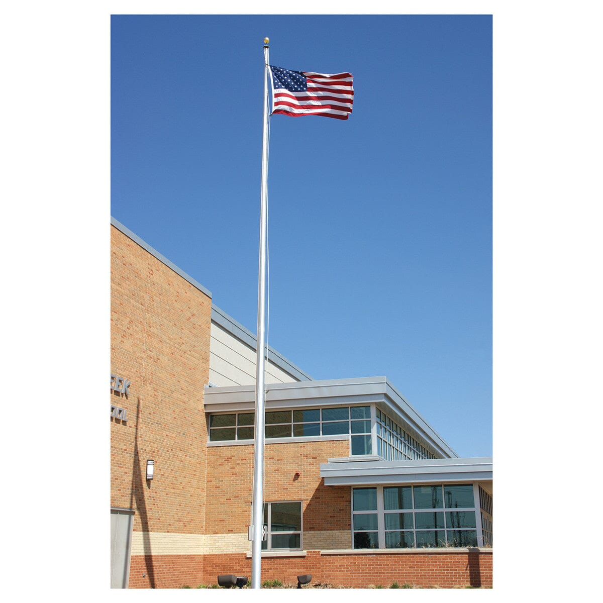 70ft Aluminum Flagpole - External Halyard - Commercial Grade - Liberty Flagpoles - Commercial Flagpole