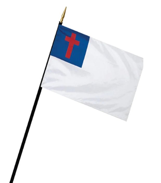 Wall Mount | 2x3 Christian Flag | Indoor/Classroom Kit Bundle - Liberty Flagpoles - Wall Mount Flagpole