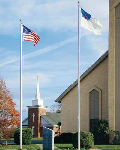 Professional Grade (20' - 35') One - Piece Aluminum Flagpole | Made in USA - Liberty Flagpoles - Commercial Flagpole
