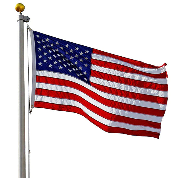 25ft Premium Sectional Flagpole | All-in-One Package, Satin Aluminum
