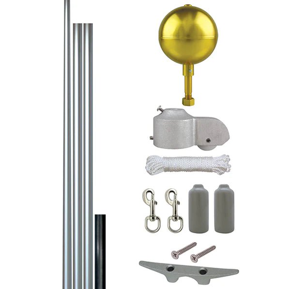20ft Premium Sectional Flagpole | All - In - One Package - Liberty Flagpoles - Sectional Flagpole