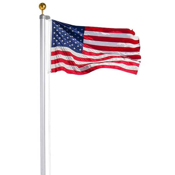 Residential Series (15' - 35') One - Piece Aluminum Tapered Flagpole - Liberty Flagpoles - Residential Flagpole