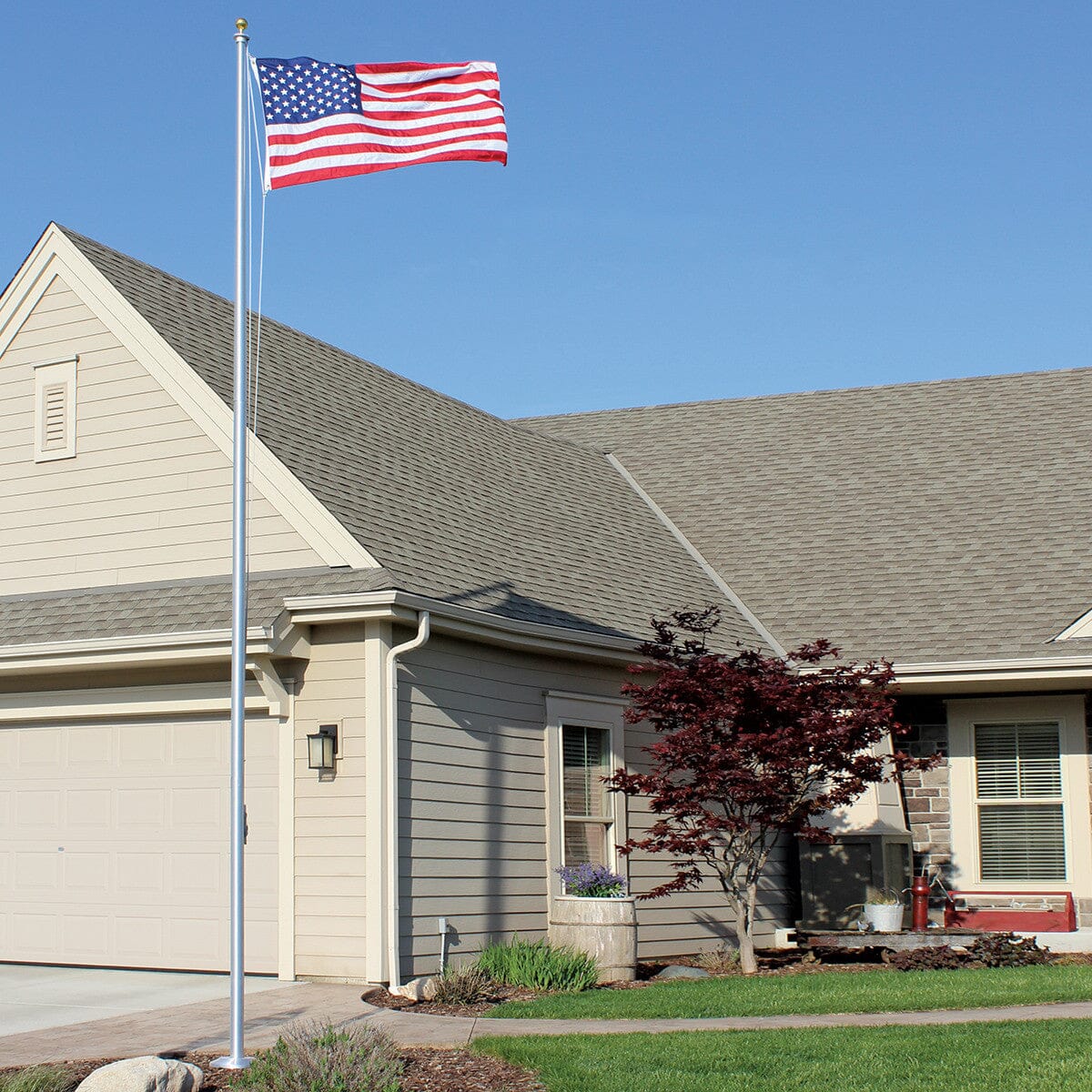 Professional Grade (20'- 35') One-Piece Aluminum Tapered Flagpole