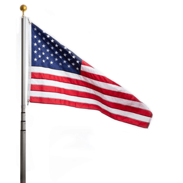 Residential Telescoping Flagpole | Satin or Bronze | 17' or 21' - Liberty Flagpoles - Telescoping Flagpole