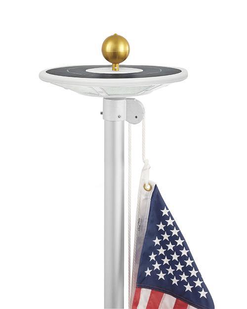 Professional Solar Disk Flag Light - Liberty Flagpoles - Solar Flagpole Lights