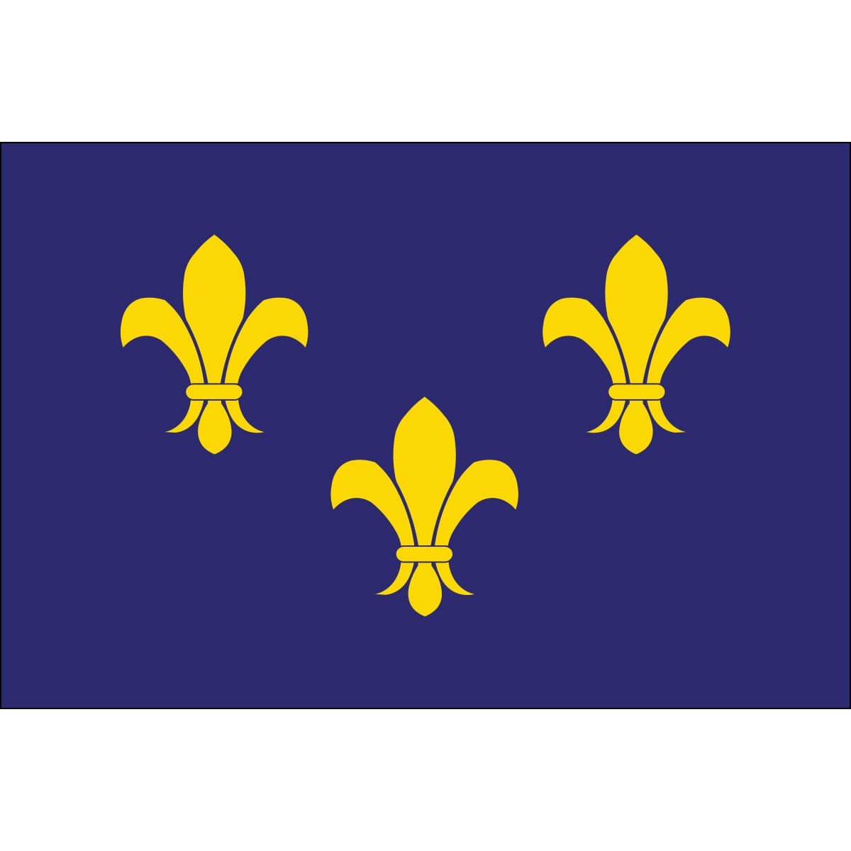Fleur - De - Lis (Blue - 3) Flag | 3' x 5' Nylon - Liberty Flagpoles - Historical Flag