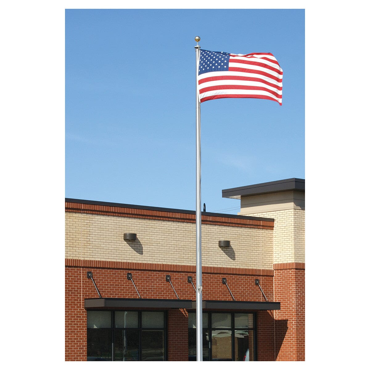 25ft Aluminum Flagpole - External Halyard - Commercial Grade - Liberty Flagpoles - Commercial Flagpole