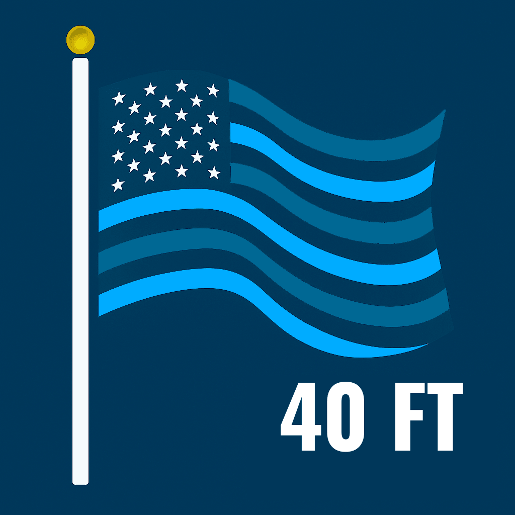 40 ft Flagpoles – Commercial-Grade American Made Flagpole Solutions