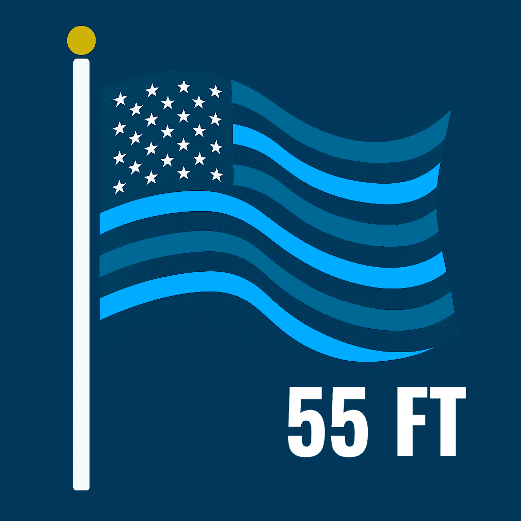 55 ft Flagpoles – Heavy Duty Craftsmanship - Liberty Flagpoles