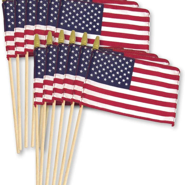 Nuoxin Hot Selling Wooden Pole 4X6in Mini American USA Hand Waving Flag With Fre