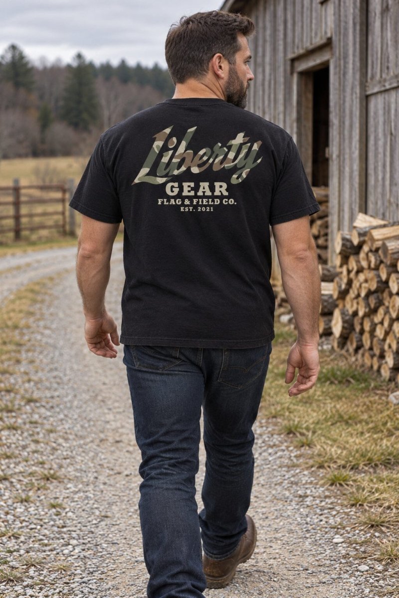 Field Script Tee | Liberty Gear Flag & Field Co. - Liberty Flagpoles - T-Shirt