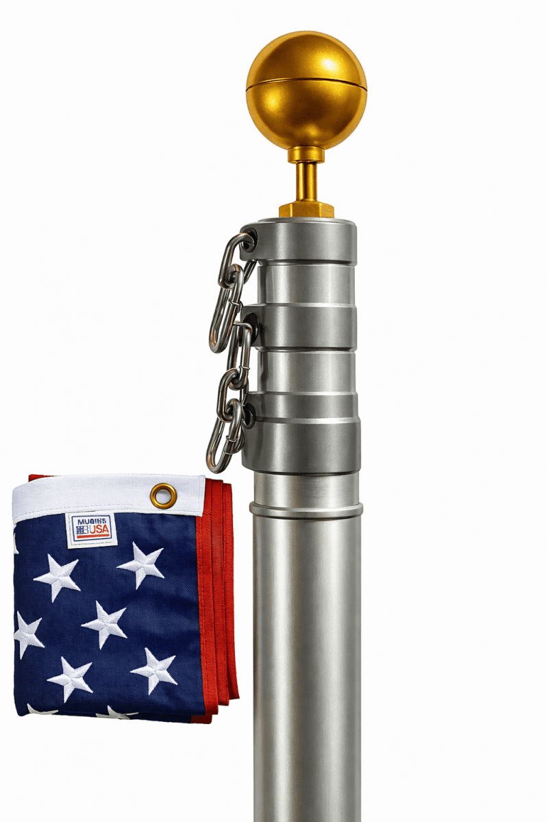 American Standard Telescoping Flagpole | Heavy Duty | Made In USA - Liberty Flagpoles - Telescoping Flagpole